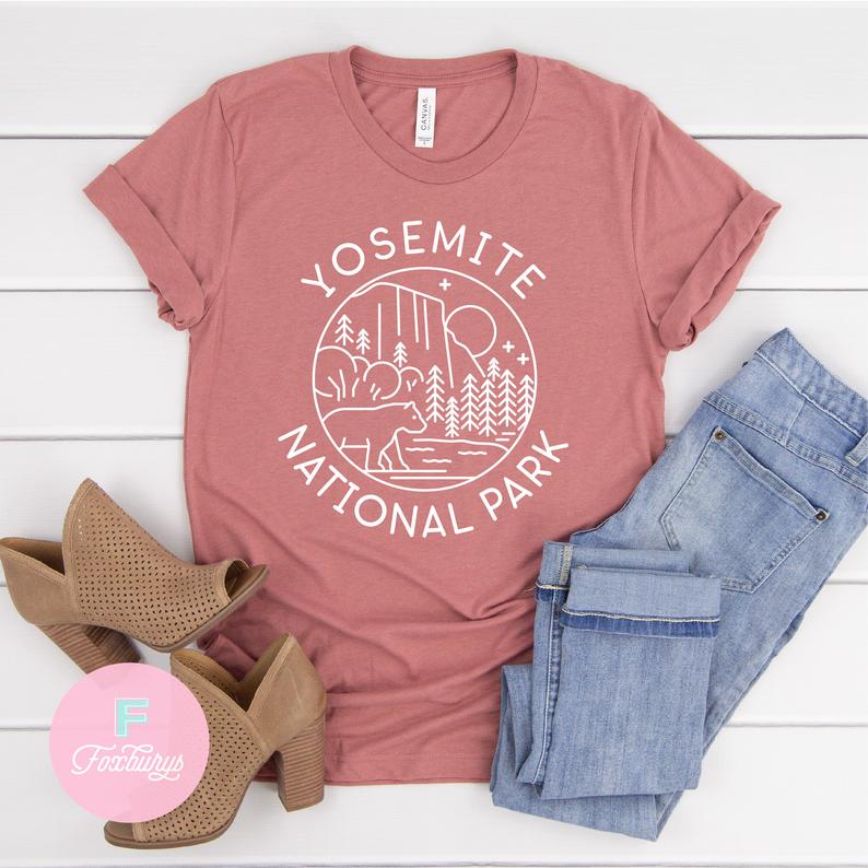 national park tshirt pink