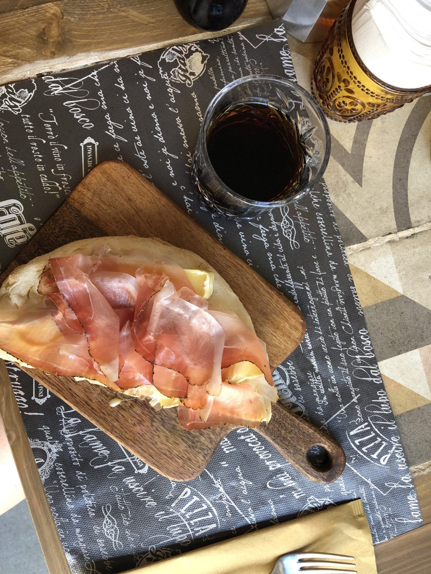 Prosciutto and foccacia