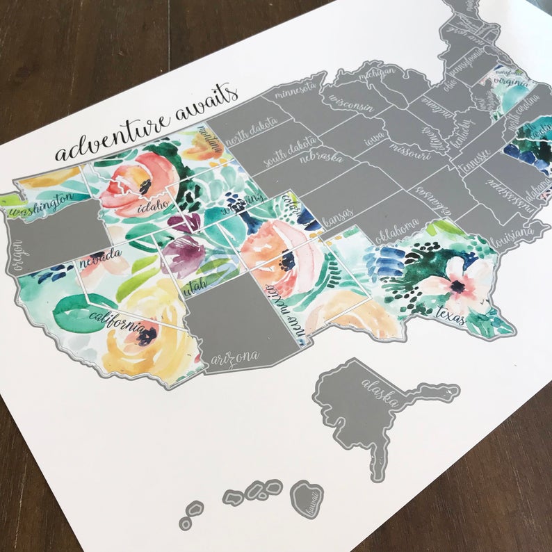 scratch off usa map gift