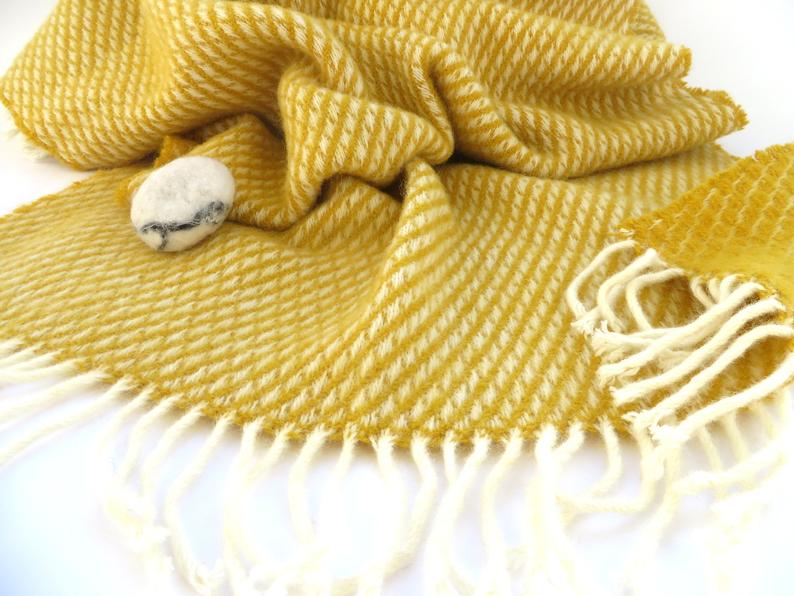 yellow wool blanket scarf perfect travel gift