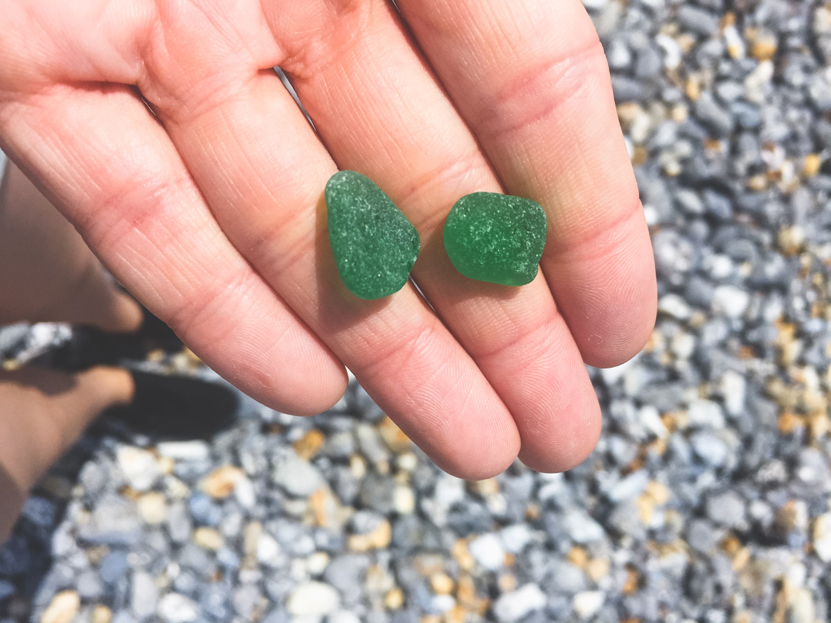 sea glass found at Seven Sisters