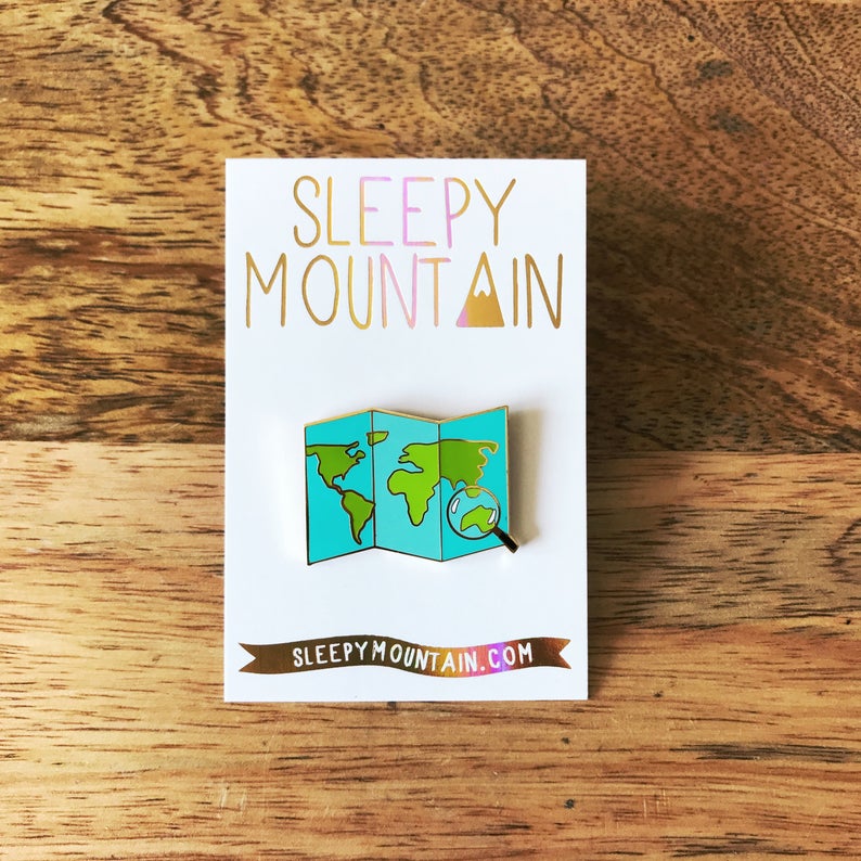 enamel map pin unique travel gifts