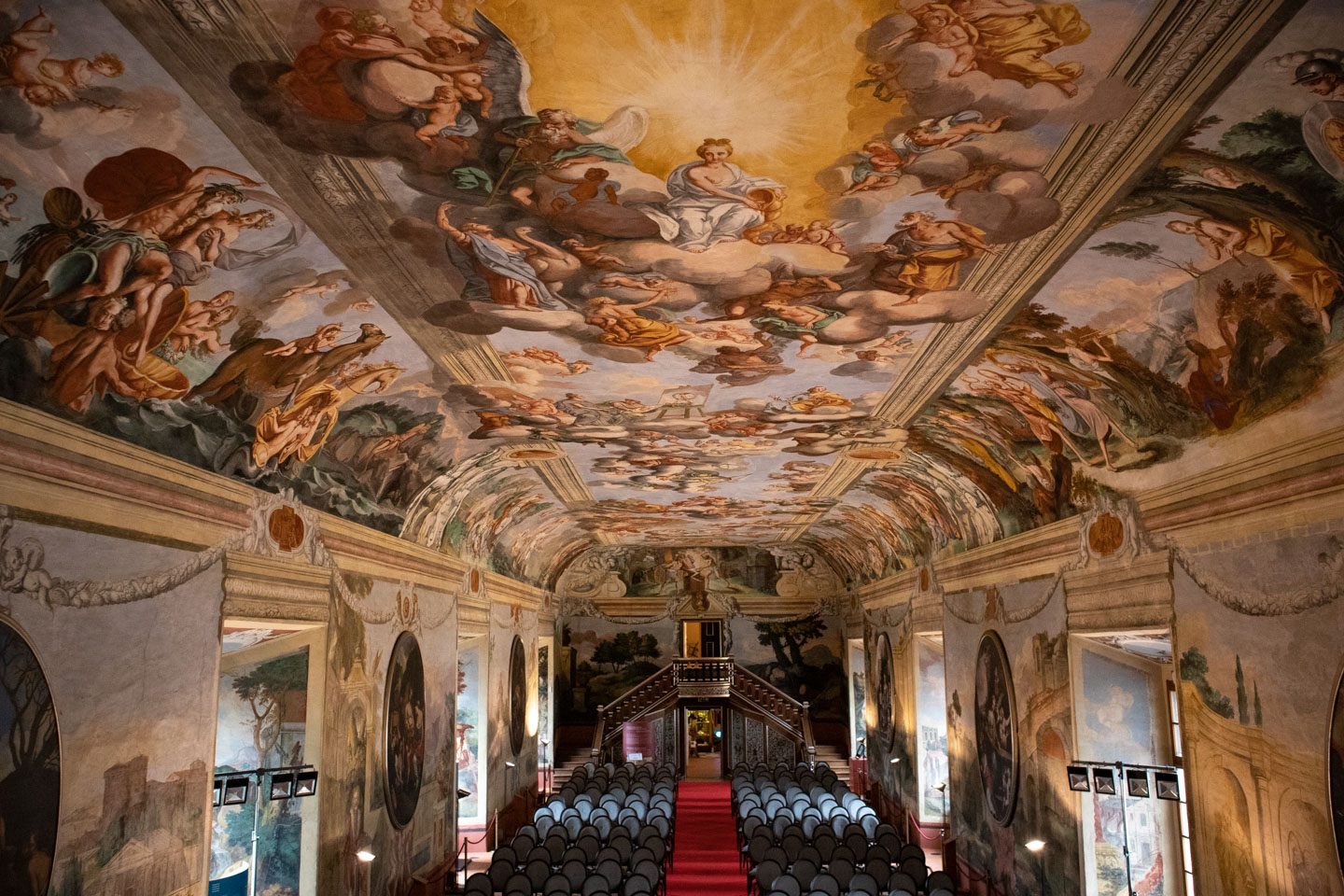 Slovenian castle painted knights room in Brezica Castle