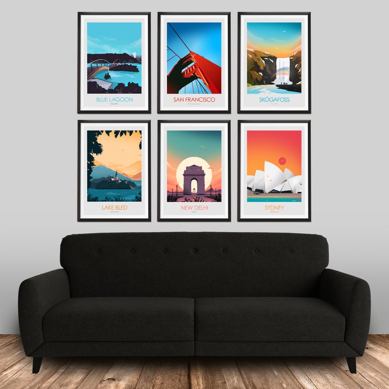 travel print decor gift