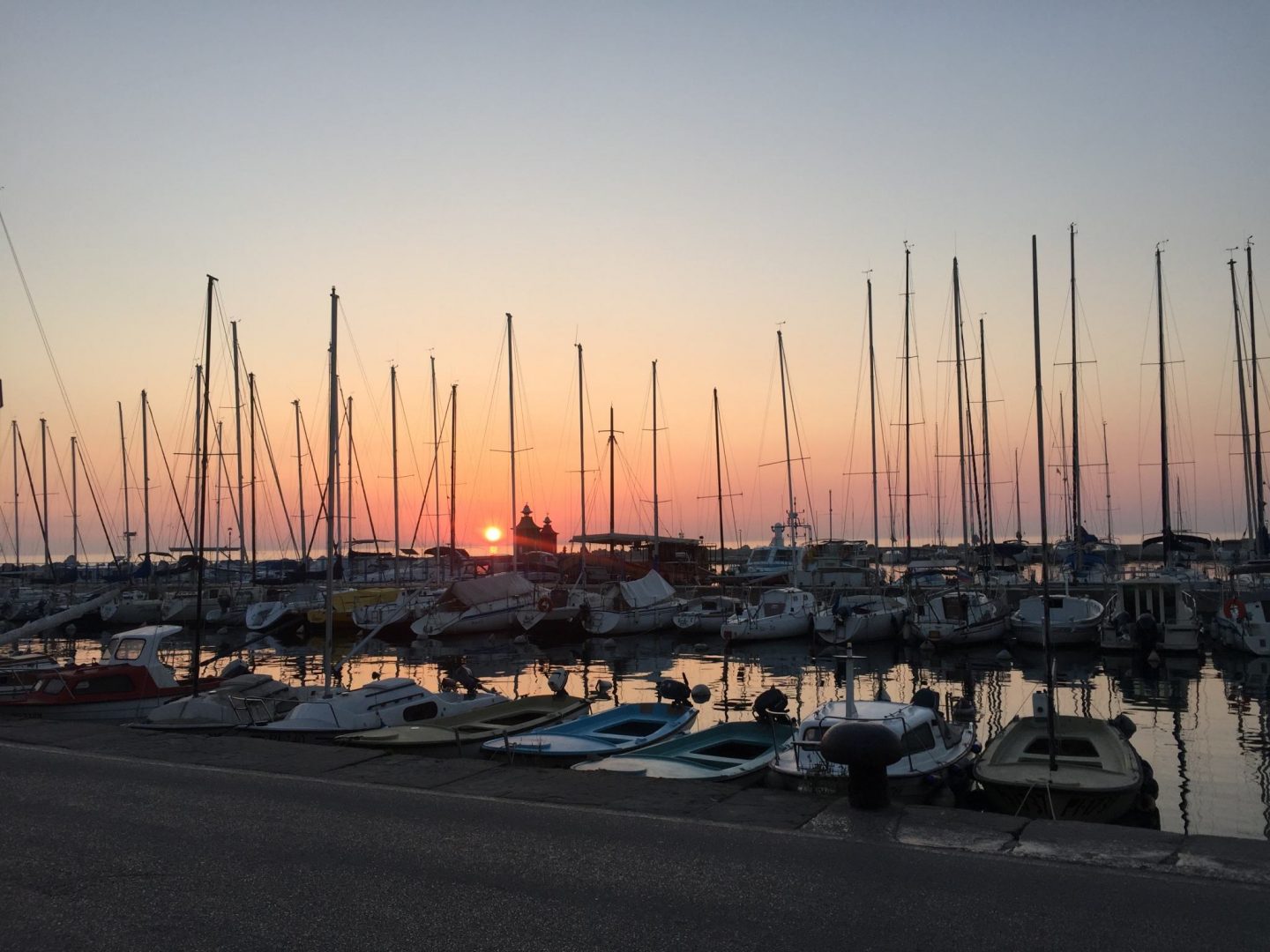 sunset in piran from pirat