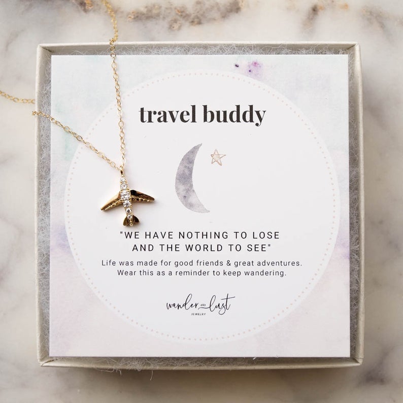 airplane gift box necklace