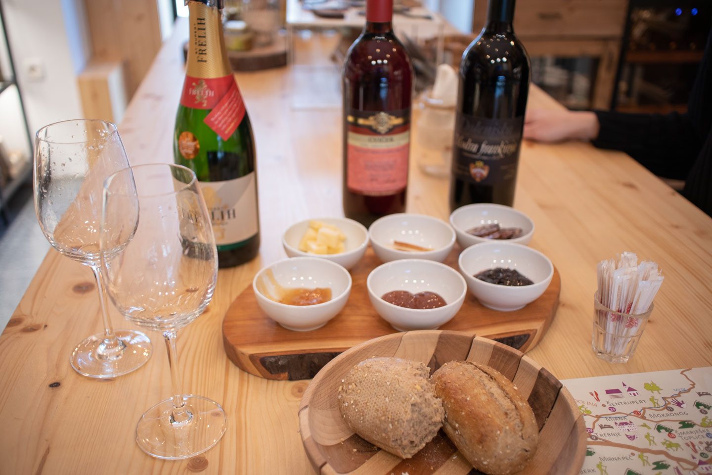 salami, cheese, and wine from Dolenjska Slovenia