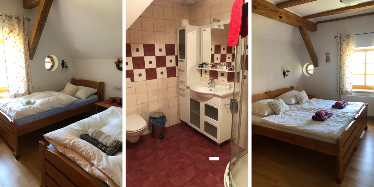 inside rooms at the farm