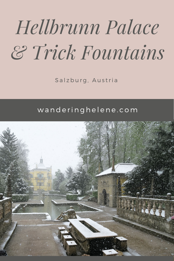 Everything about visiting Hellbrunn Palace and Trick Fountains in Salzburg, Austria. How to get there, tours, and history about the palace. A unique and fun tour perfect for families, artists, castle lovers, and playful souls. #salzburg #palace #europeantravel
