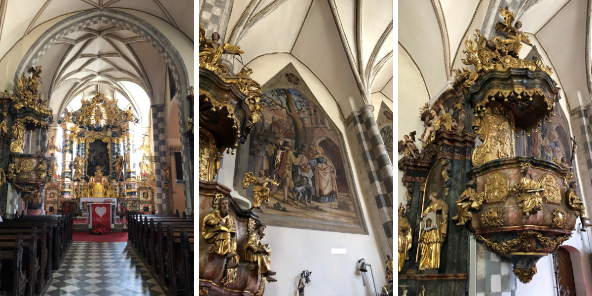 Inside St. Elizabeth church in Slovenj Gradec